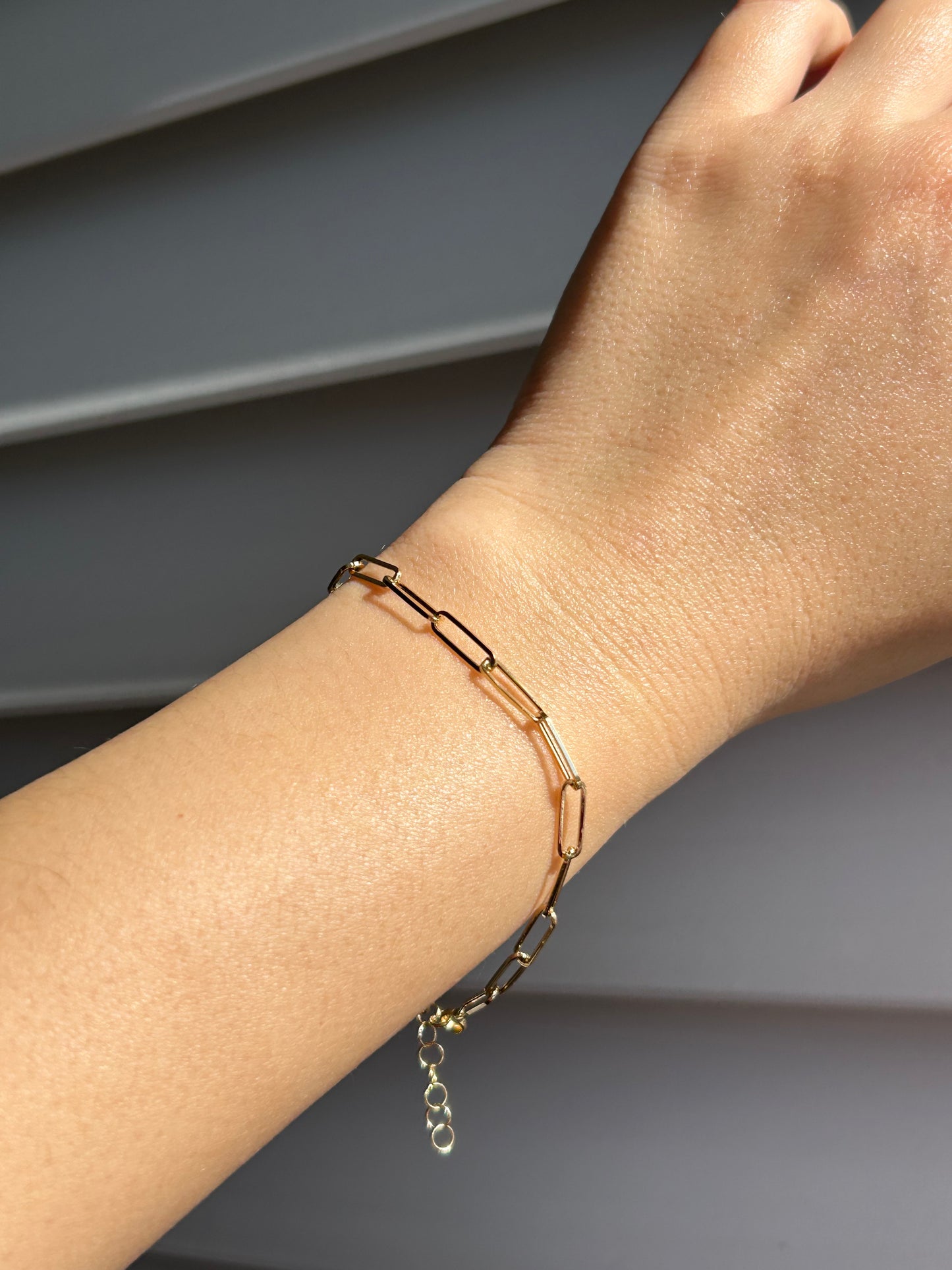 18k Paperclip Link Bracelet