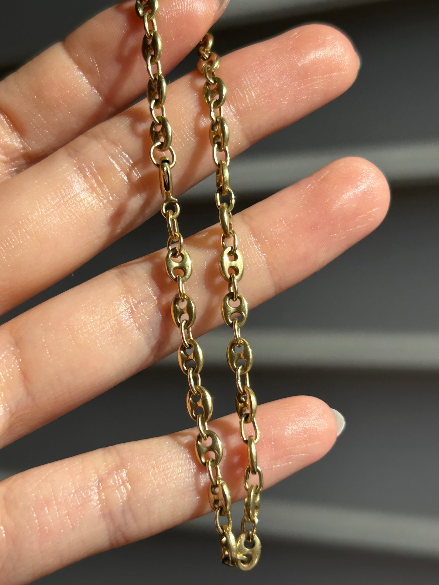 Vintage 18k Gold Puffy Mariner Link Bracelet
