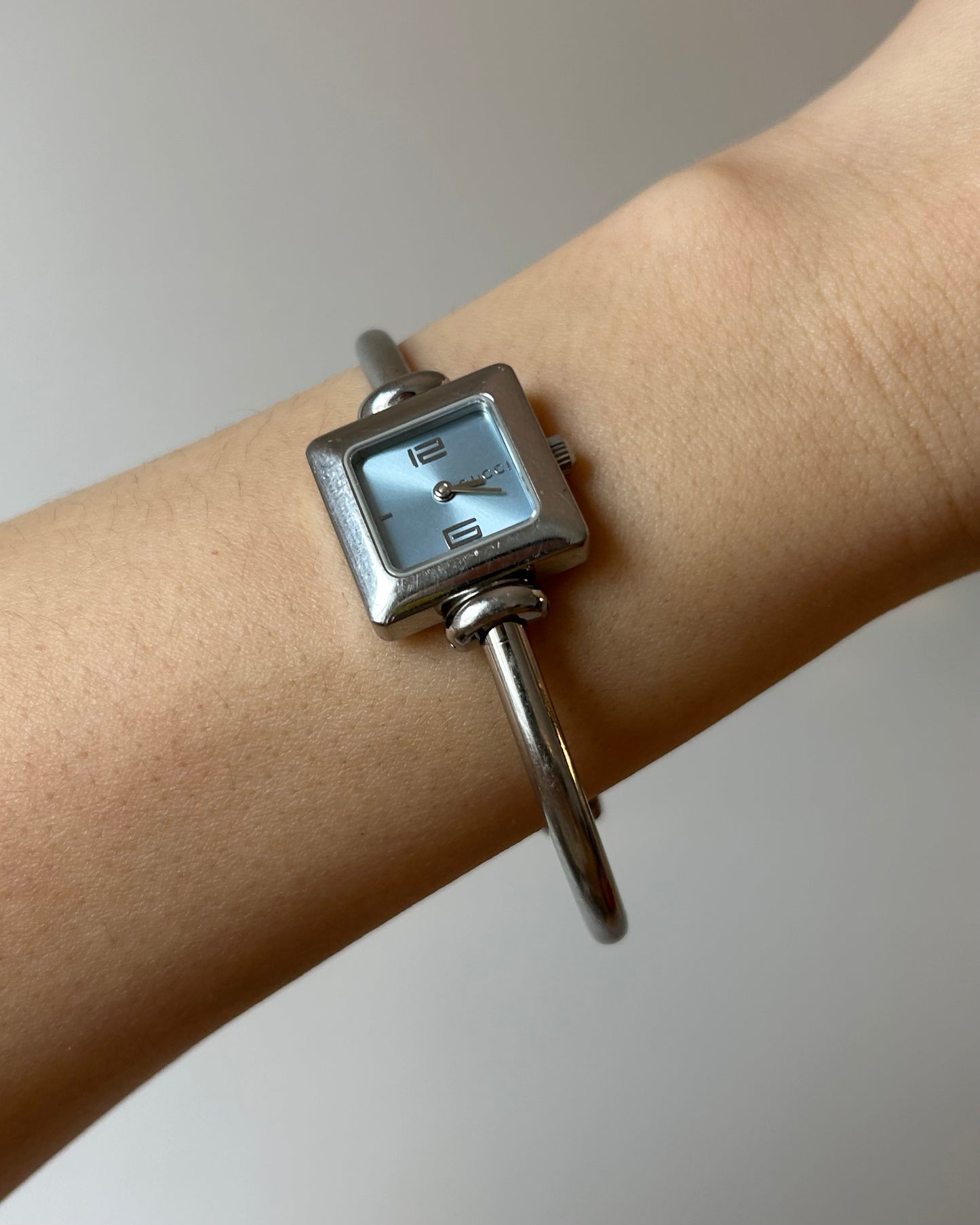 Vintage Y2K Stainless Steel Square Face Gucci Watch - Tom Ford Era Special Blue Dial Edition