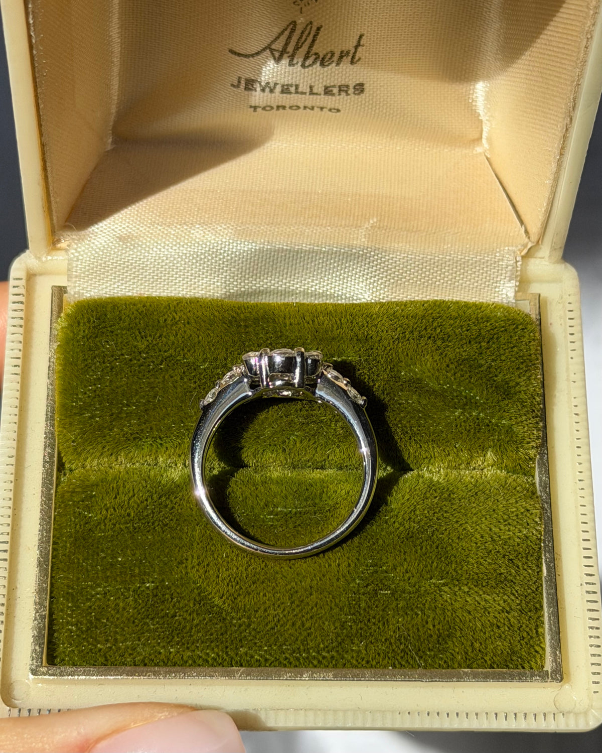 Vintage Platinum Diamond Flower Cluster Ring