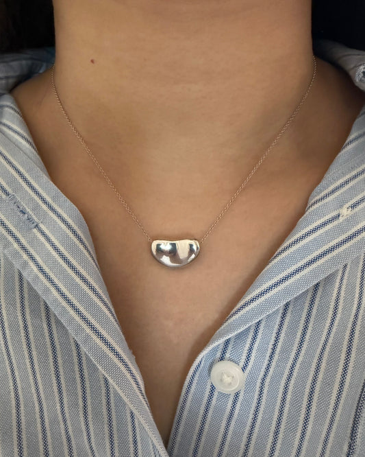 Vintage Sterling Silver Tiffany & Co Elsa Peretti Bean Necklace
