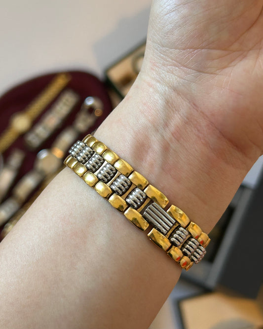 Vintage Mid 80’s Christian Dior Paris Octagon Two-Tone Watch — Diamond Hour Markers