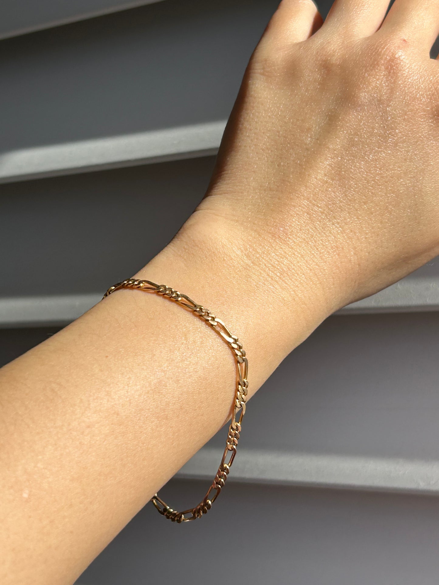 Vintage 18k Gold Figaro Link Bracelet
