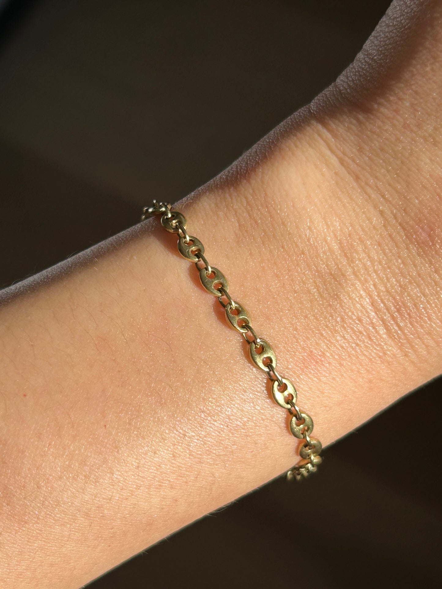 Vintage 18k Gold Puffy Mariner Link Bracelet