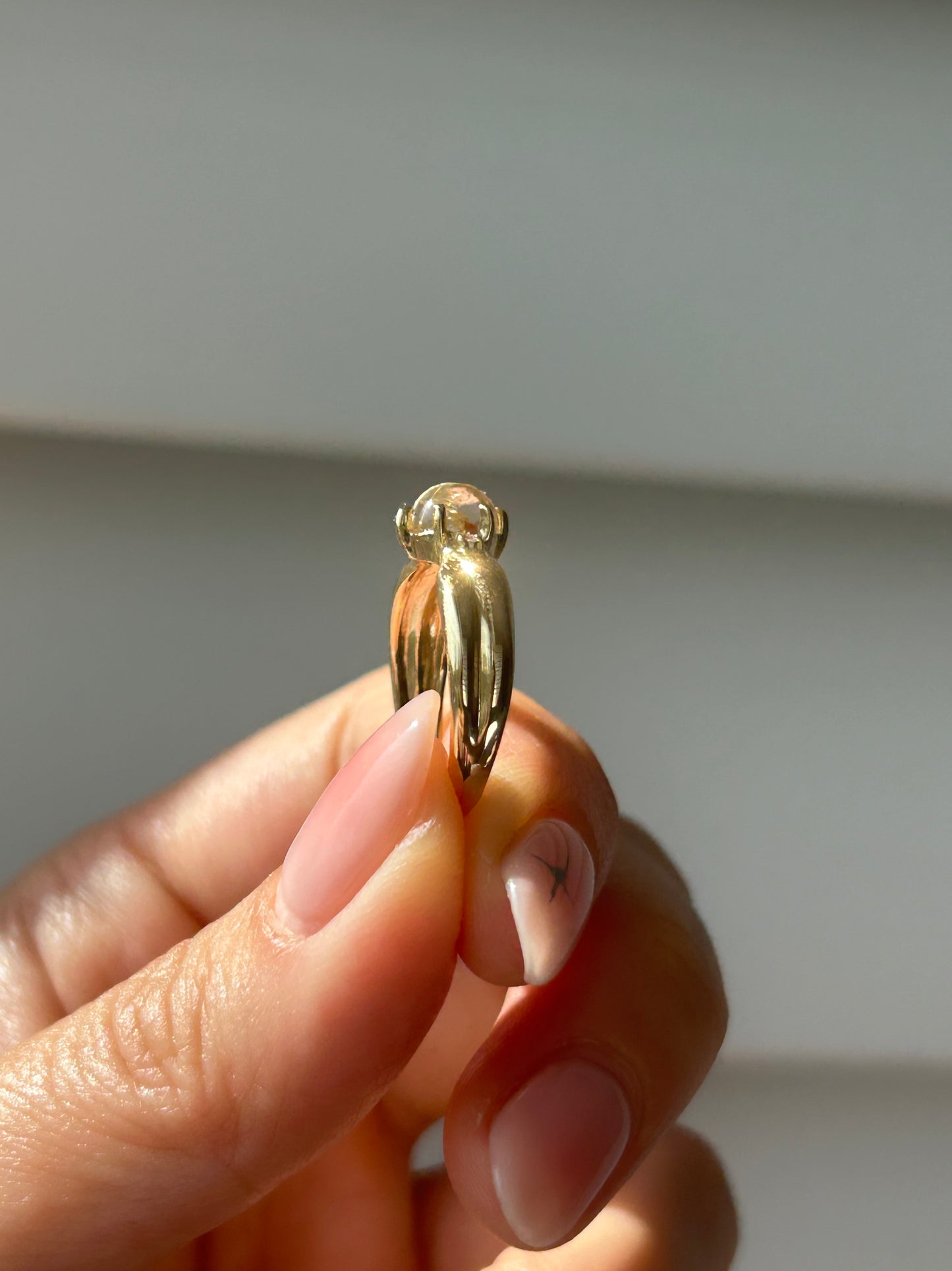 Vintage 10k Rutilated Quartz Ring: US Size 5.75