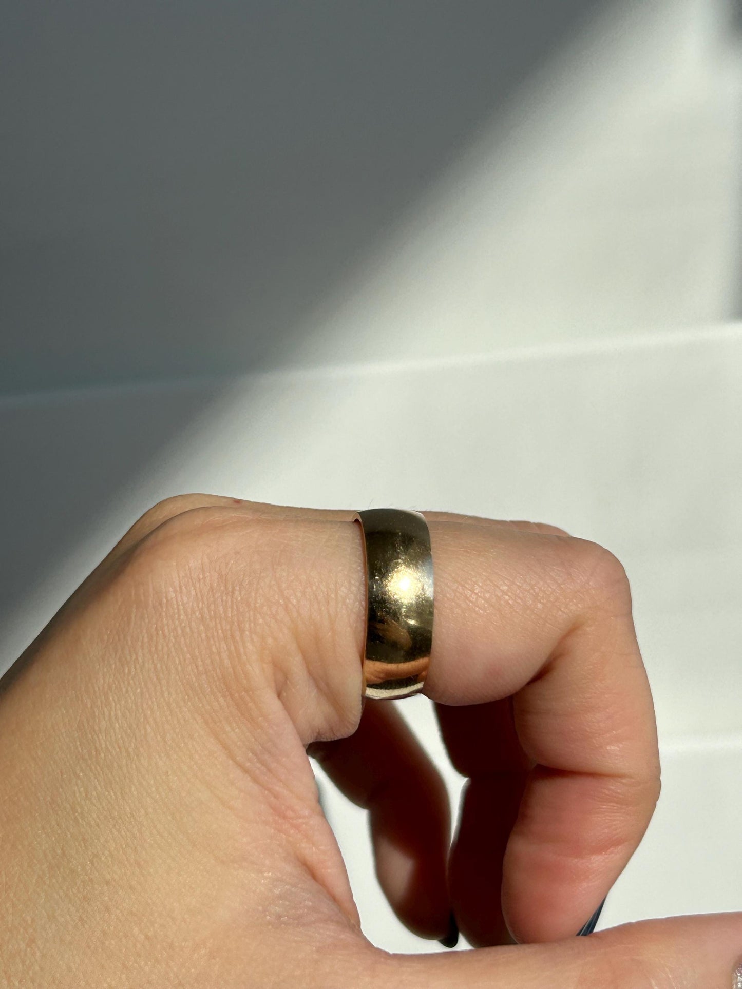 Stackable Classic 10k Solid Yellow Gold Cigar Band Ring, Stackable Gold Band, Plain Gold Ring, Wide Gold Ring, Thick Wedding Ring, Wide Band