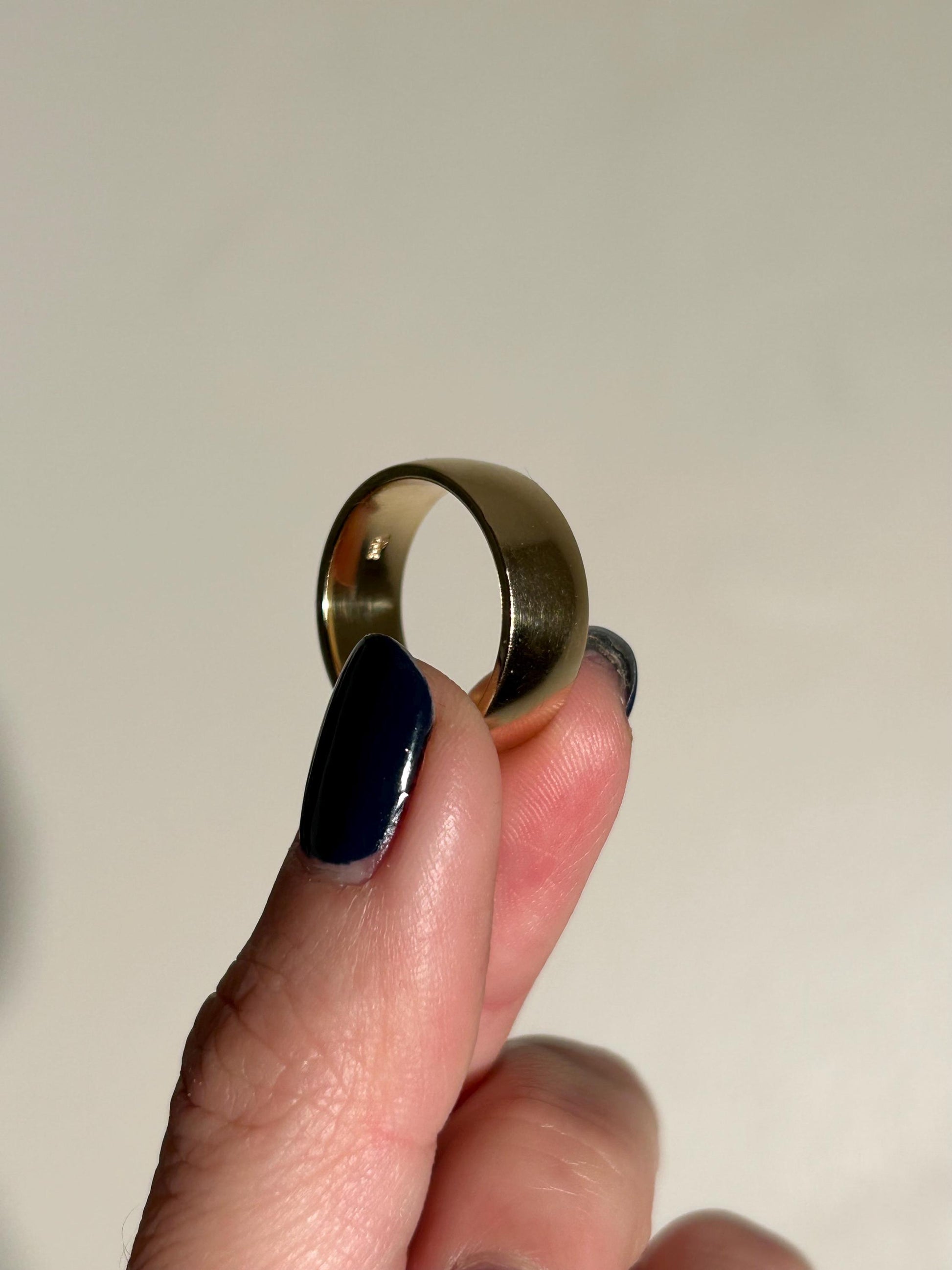 Stackable Classic 10k Solid Yellow Gold Cigar Band Ring, Stackable Gold Band, Plain Gold Ring, Wide Gold Ring, Thick Wedding Ring, Wide Band