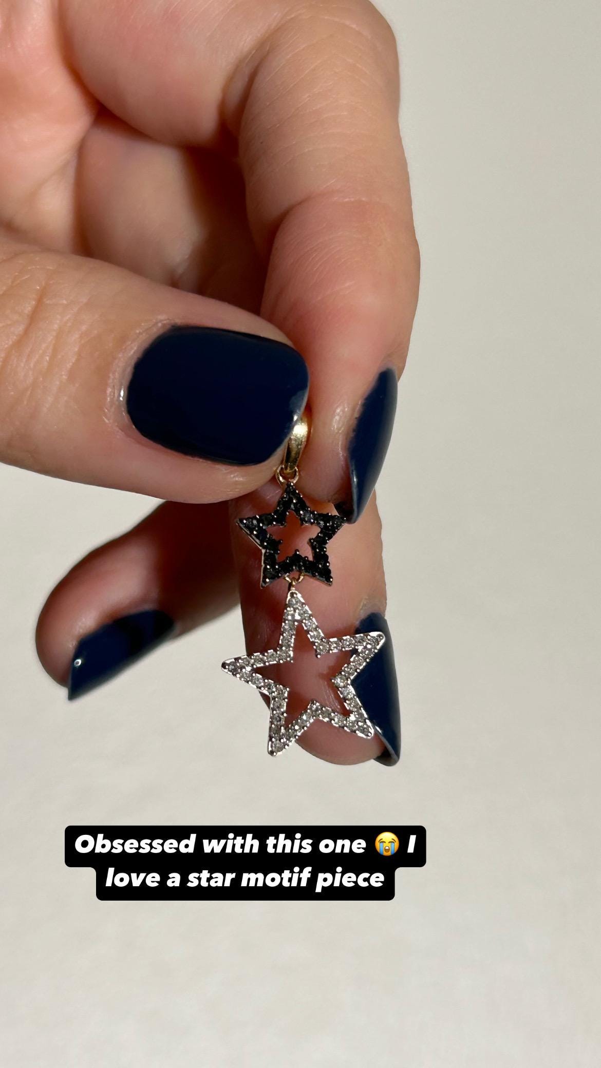 14k Yellow Gold Diamond Star Charm Pendant: Celestial Jewelry
