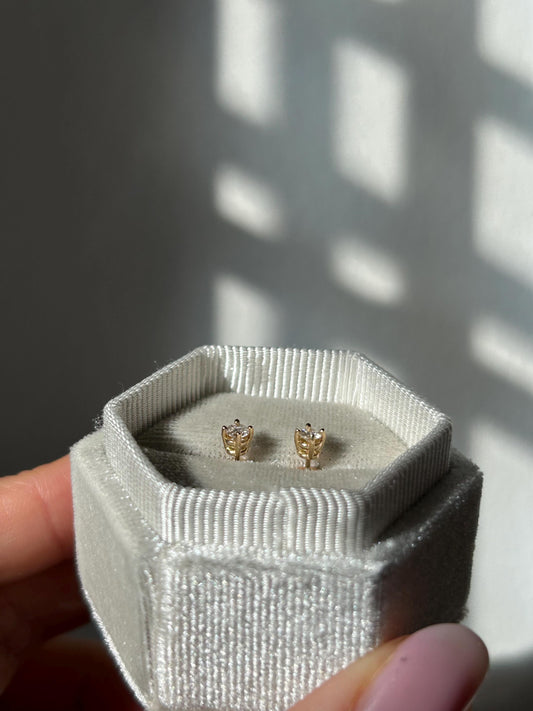 14k Yellow Gold Diamond Stud Earrings: Classic 0.2 ct