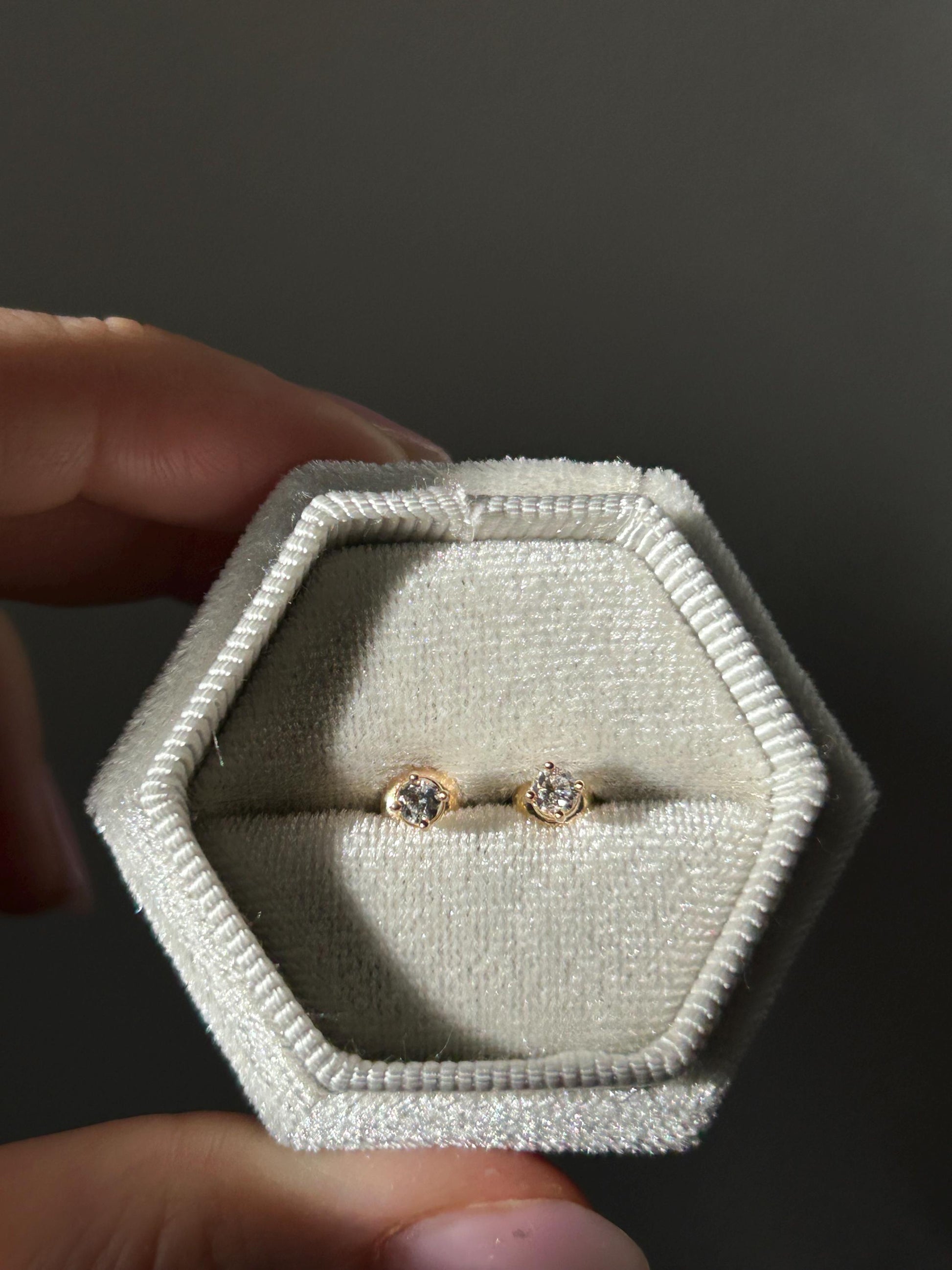 14k Yellow Gold Diamond Stud Earrings: Classic 0.2 ct