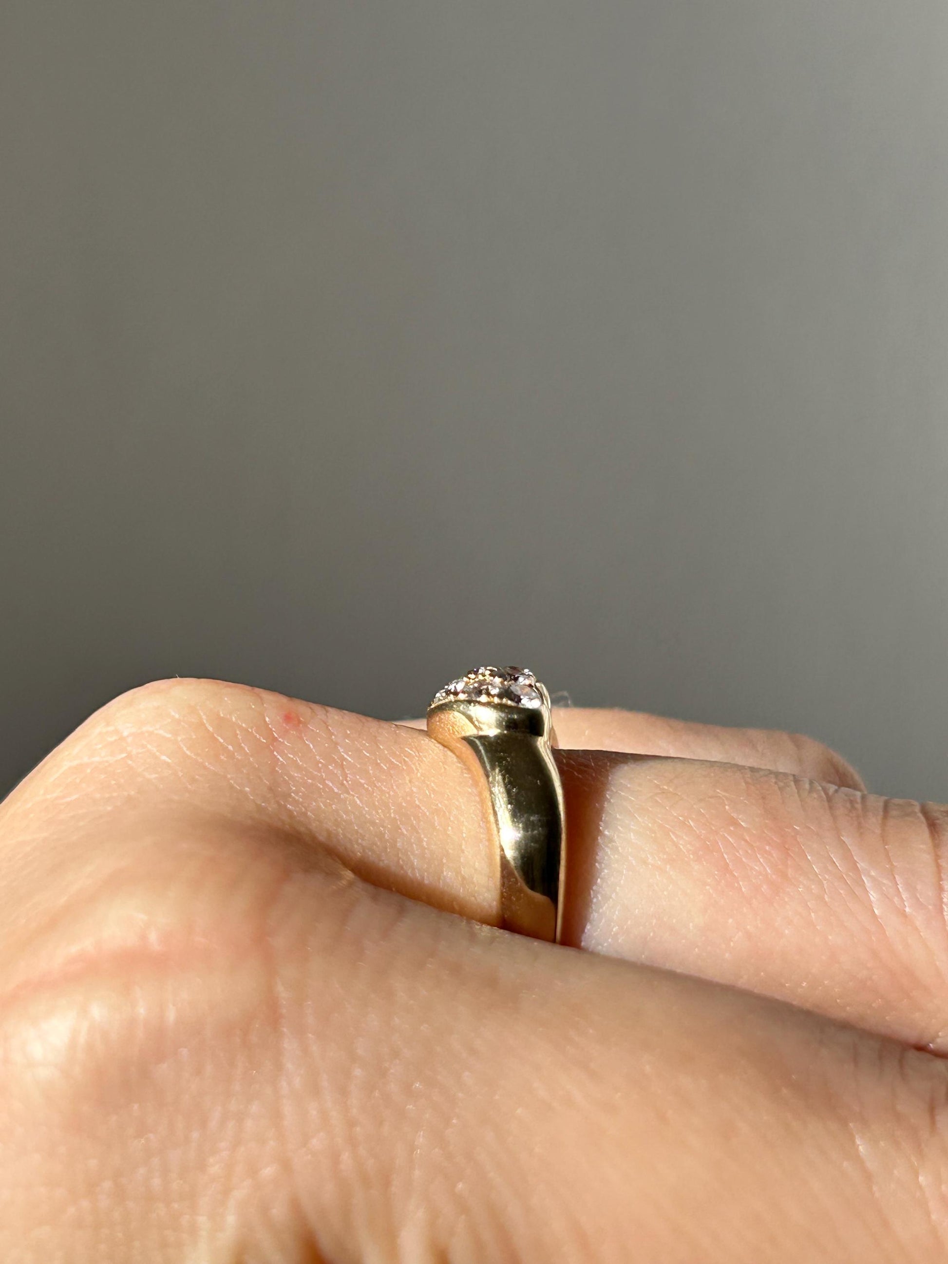 Vintage Tiffany & Co 18k Solid Yellow Gold Diamond Ring, Tiffany Friendship Ring, Diamond Heart Ring, Size 4.5-4.75