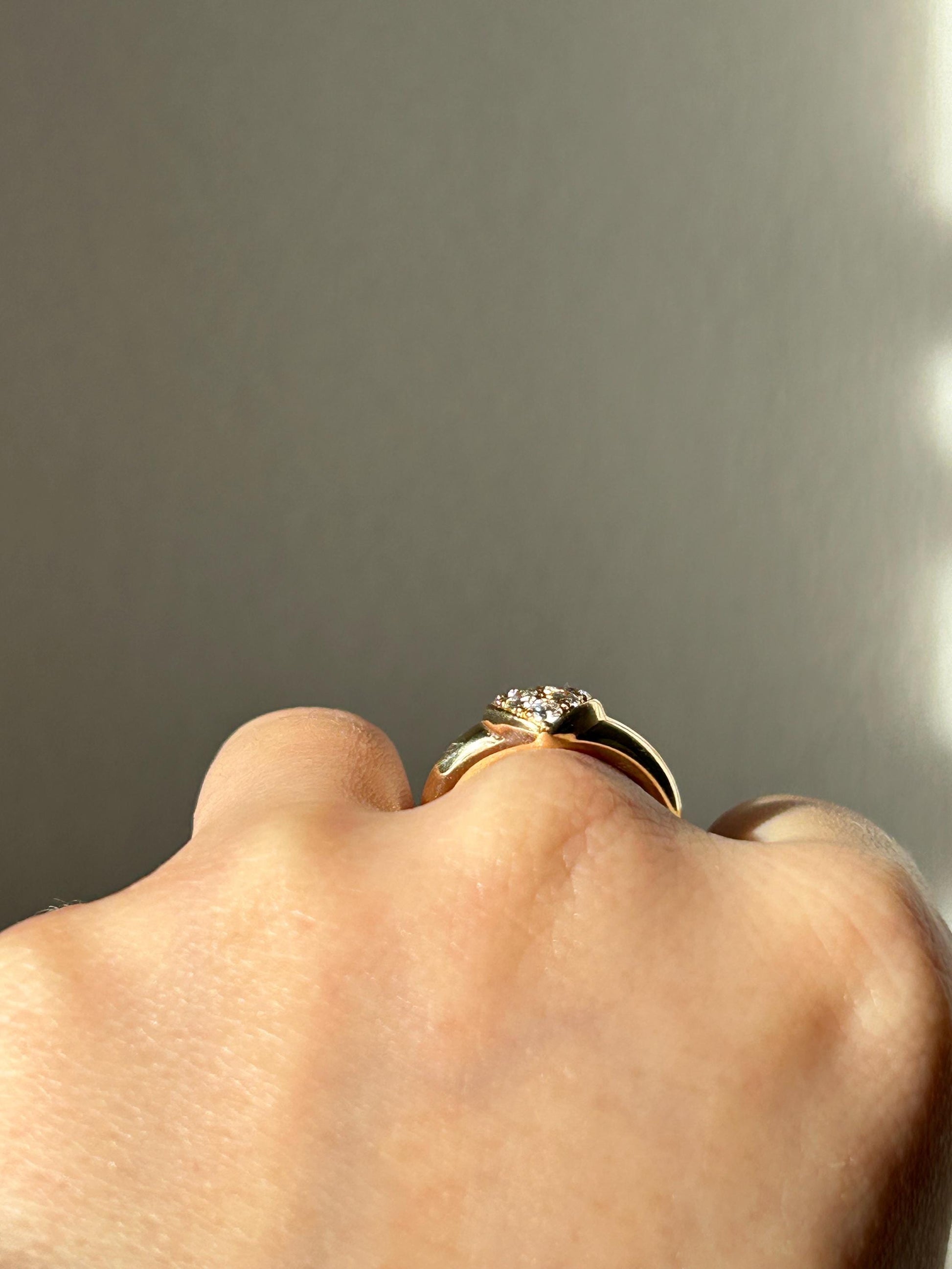 Vintage Tiffany & Co 18k Solid Yellow Gold Diamond Ring, Tiffany Friendship Ring, Diamond Heart Ring, Size 4.5-4.75