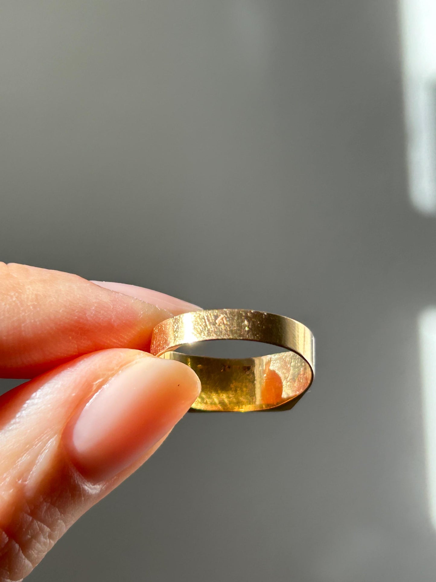 Vintage 18k Solid Yellow Gold Rectangular Signet Ring - Size 6