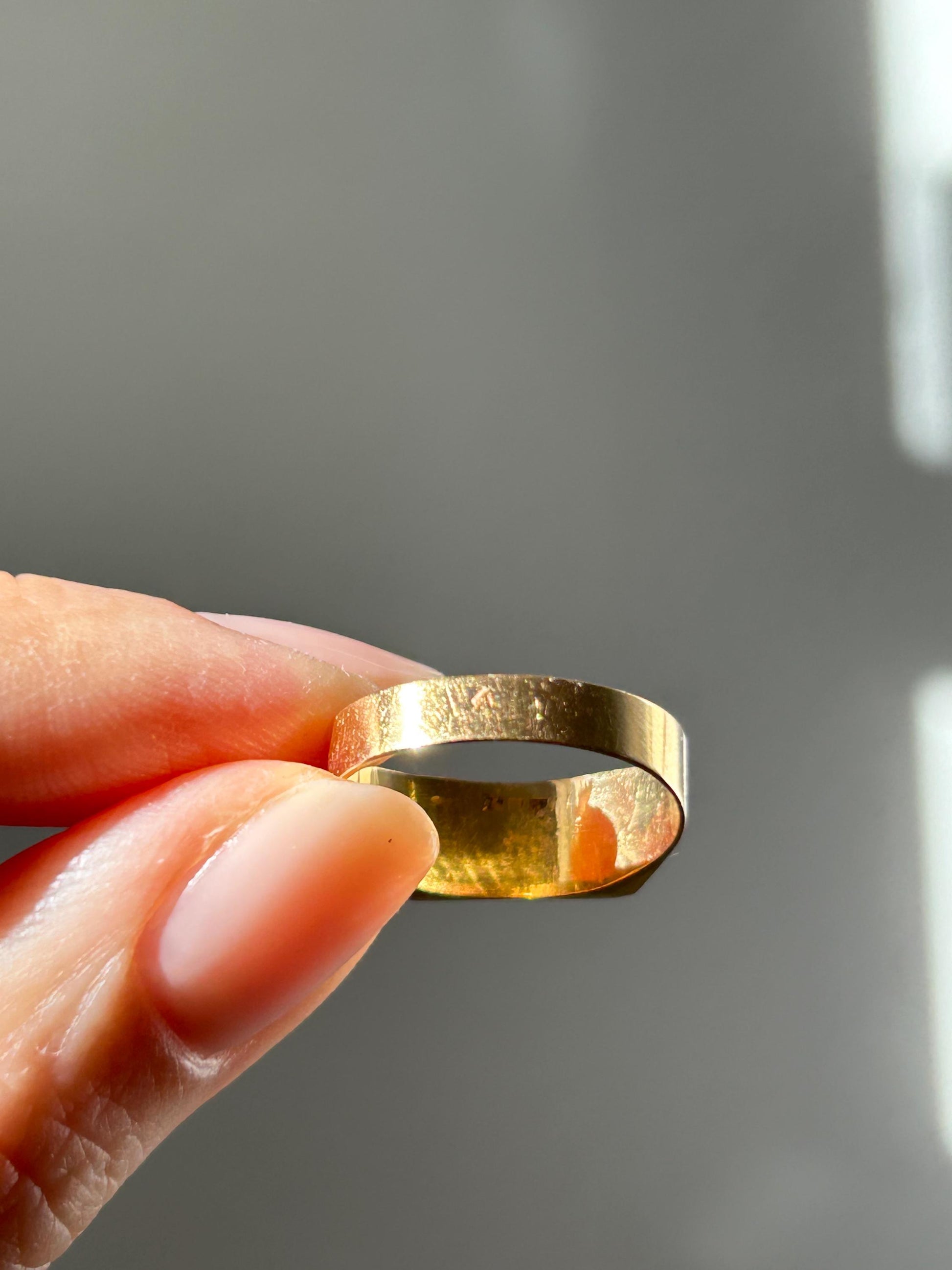 Vintage 18k Solid Yellow Gold Rectangular Signet Ring - Size 6