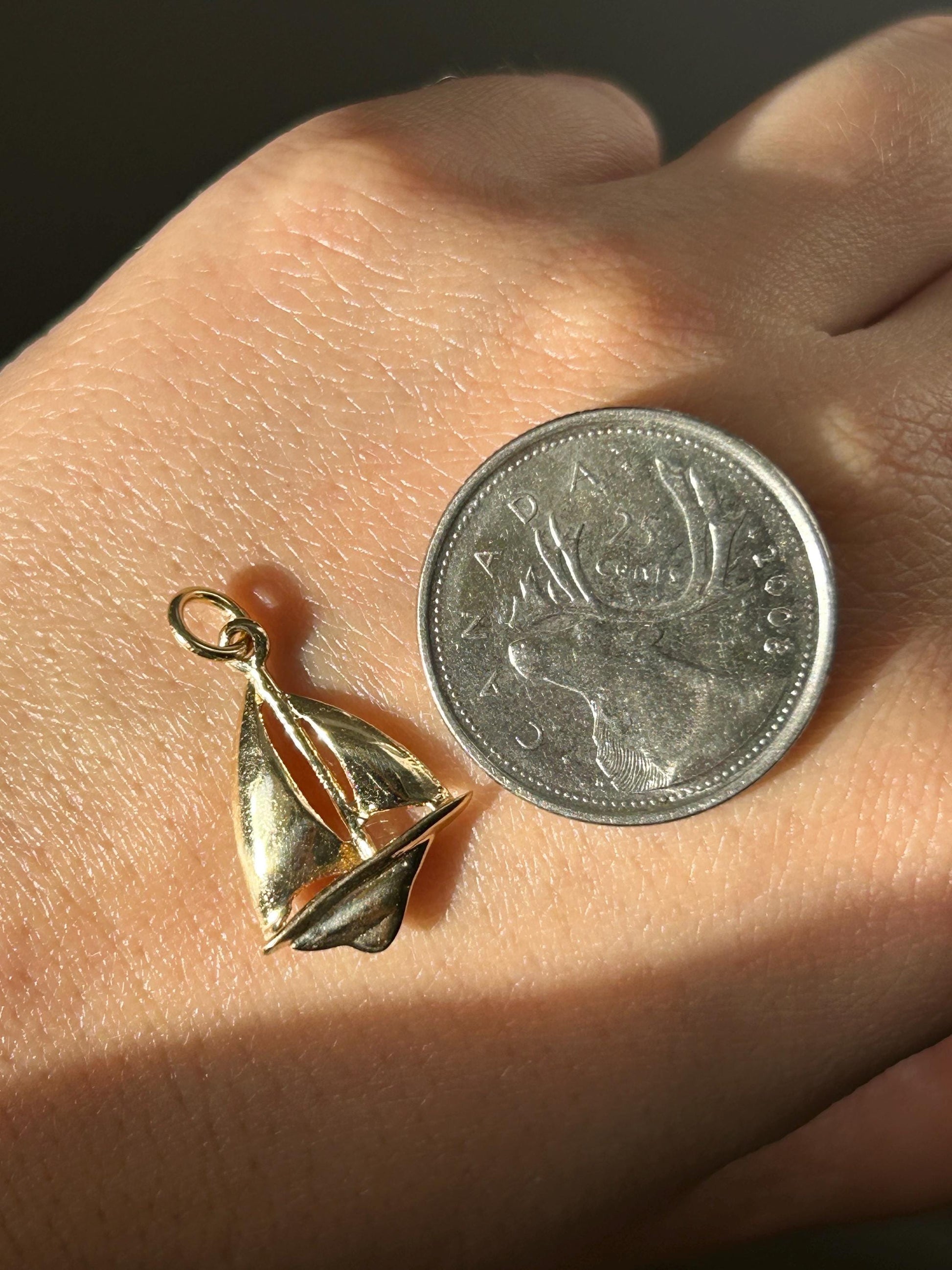 10k Yellow Gold Sailboat Charm