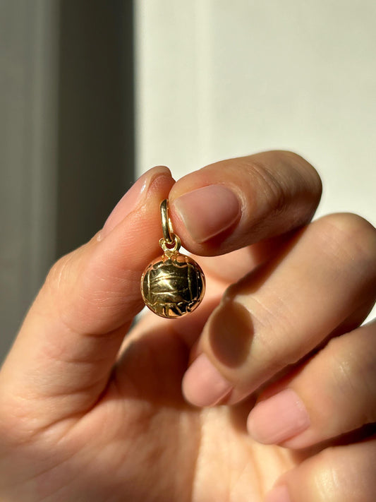 Vintage 18k Yellow Gold Volleyball Charm - French Hallmarks