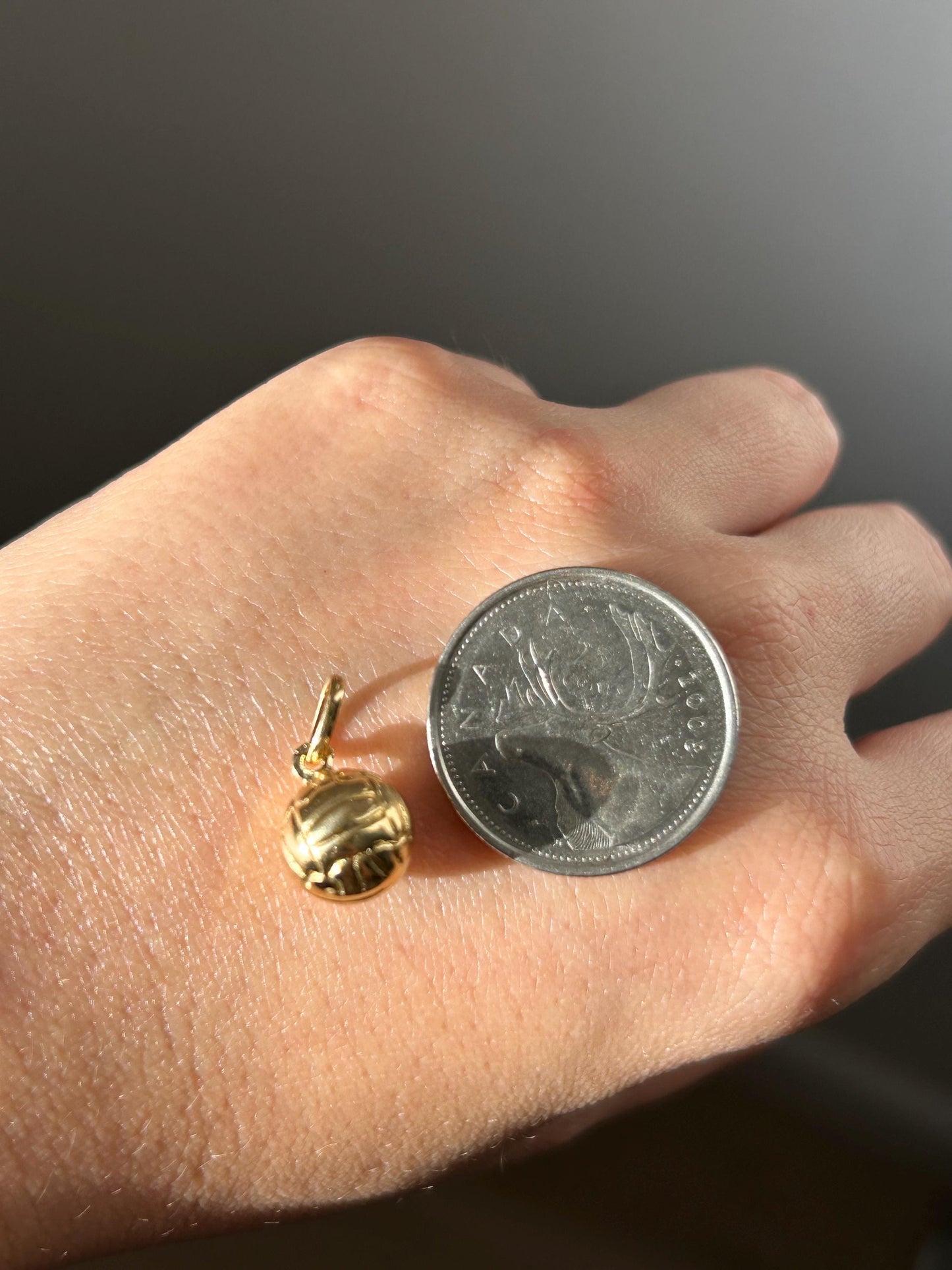 Vintage 18k Yellow Gold Volleyball Charm - French Hallmarks