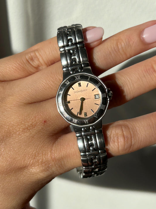 Vintage YSL Stainless Steel Watch: Y2K, Wristsize 6.5” or under
