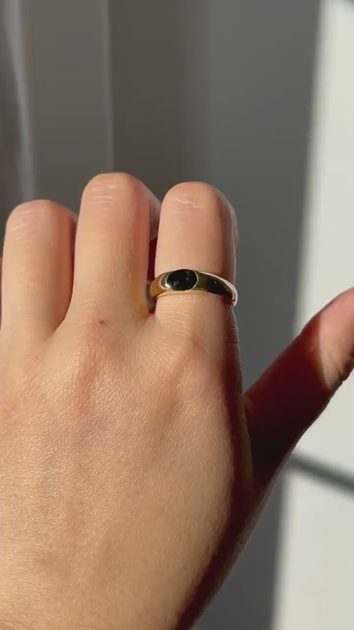 Vintage 18k Solid Yellow Gold Green Garnet Ring, Tsavorite Garnet Ring, Donut Ring, January Birthstone Ring, US Size 6