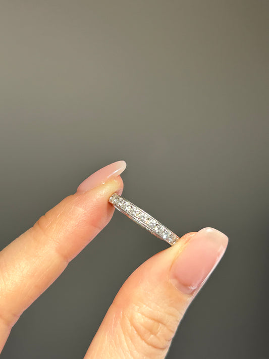 Vintage Platinum 900 Diamond Eternity Band - 1ctw