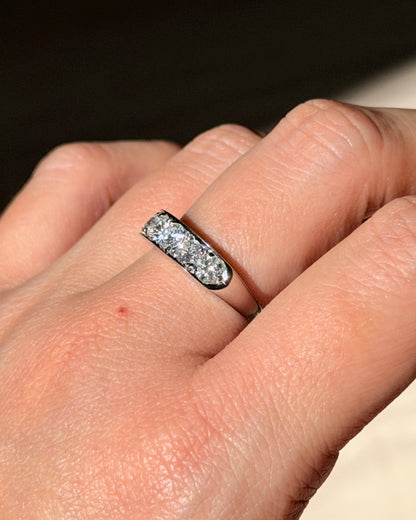 Vintage Platinum 1 CTW Six-Stone Flush Set Diamond Band