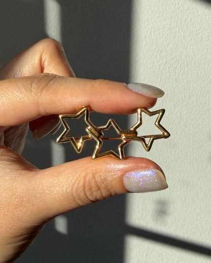 Vintage 18k Gold Tiffany & Co Circa 1985 Triple Star Brooch
