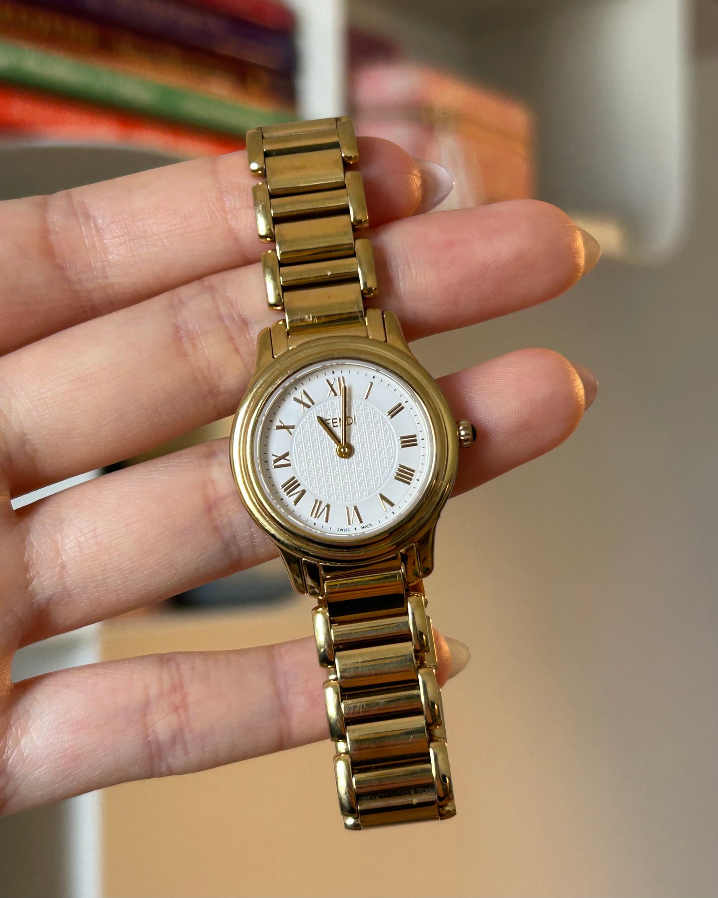 vintage gold fendi watch 90s