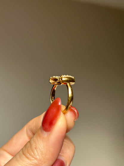 Vintage 18k Gold Diamond Bow Motif Ring