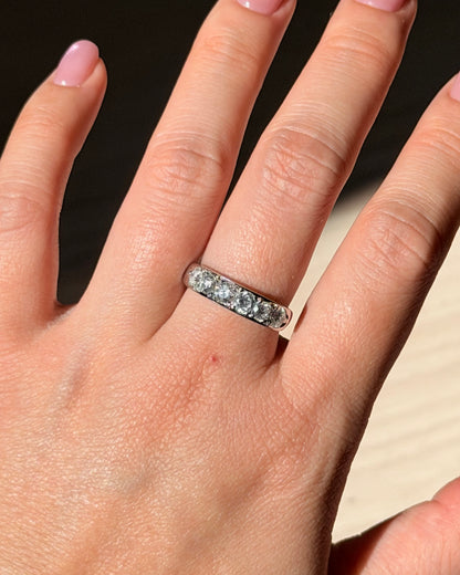Vintage Platinum 1 CTW Six-Stone Flush Set Diamond Band