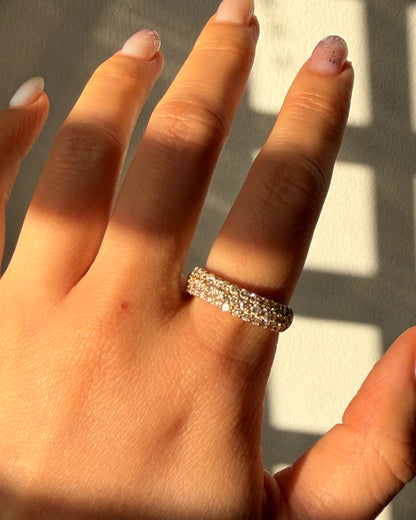 Vintage 18k Gold Diamond Pave Donut Ring