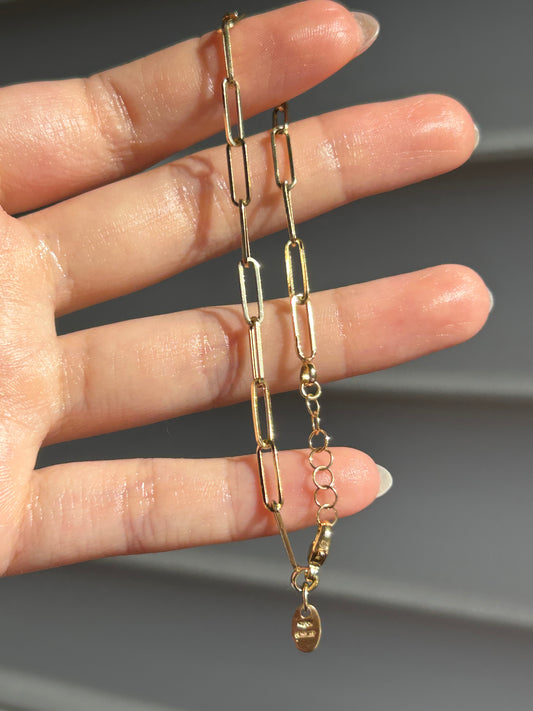 18k Paperclip Link Bracelet