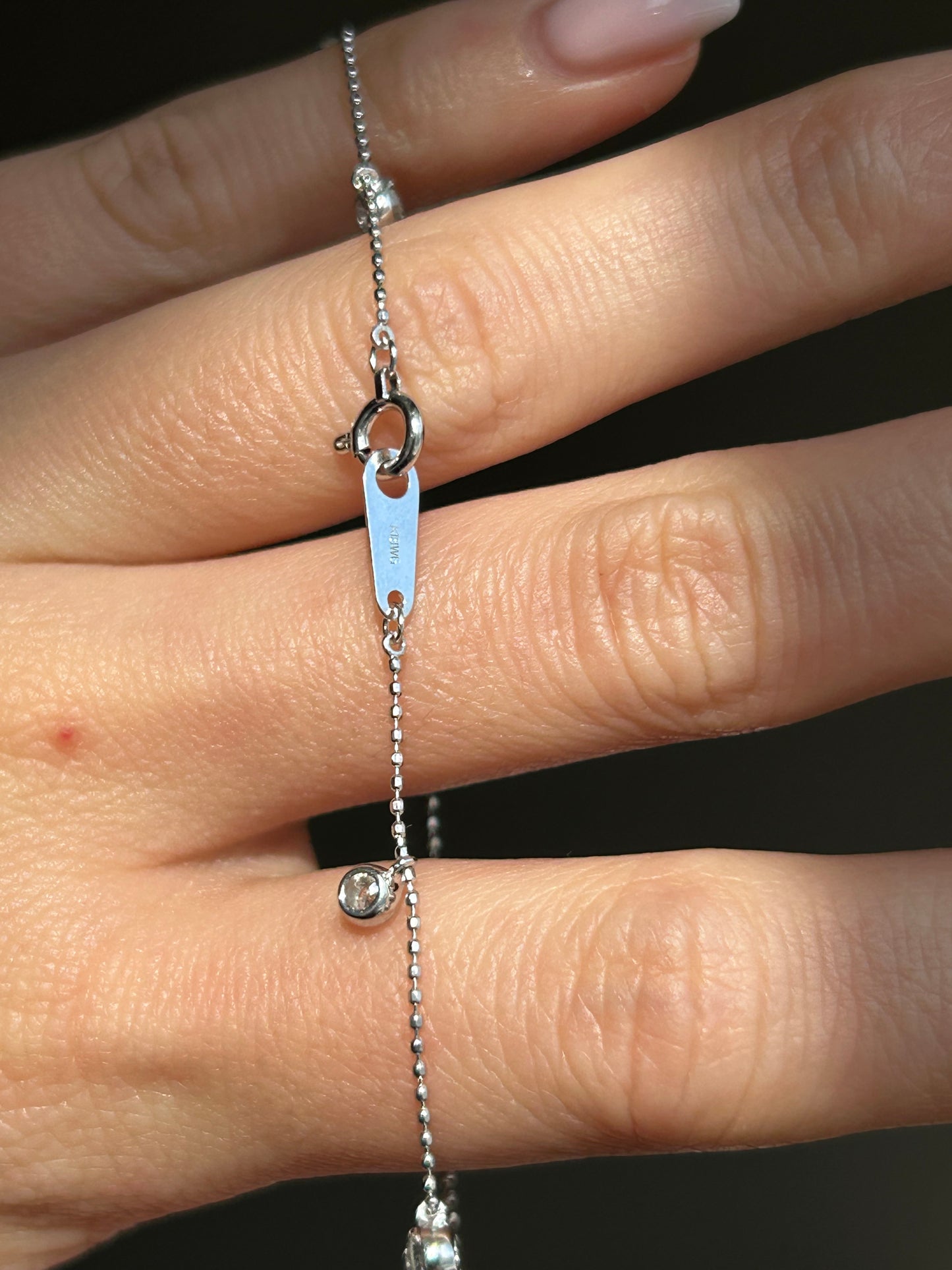 Vintage 18K White Gold Diamond By the Yard Station Bracelet