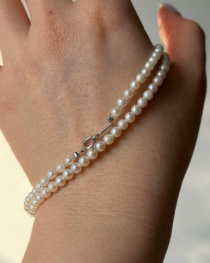 Vintage Petite-Sized Pearl Necklace - 14k WG Clasp