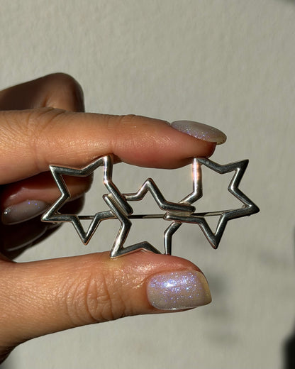 Vintage Sterling Silver Tiffany & Co Circa 1985 Triple Star Brooch