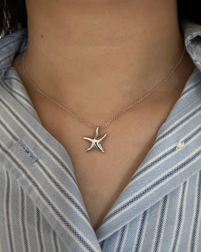 Vintage Sterling Silver Tiffany & Co Elsa Peretti Starfish Pendant Necklace