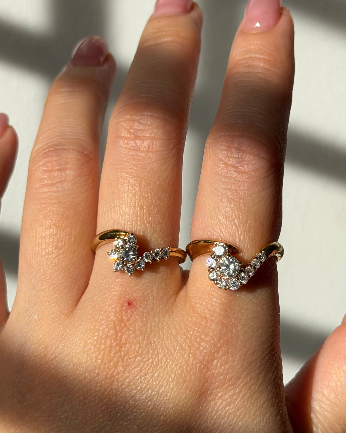 Vintage 18k Gold 0.50 CTW Diamond Swirly Ring
