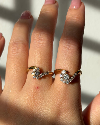 Vintage 18k Gold 0.50 CTW Diamond Swirly Ring