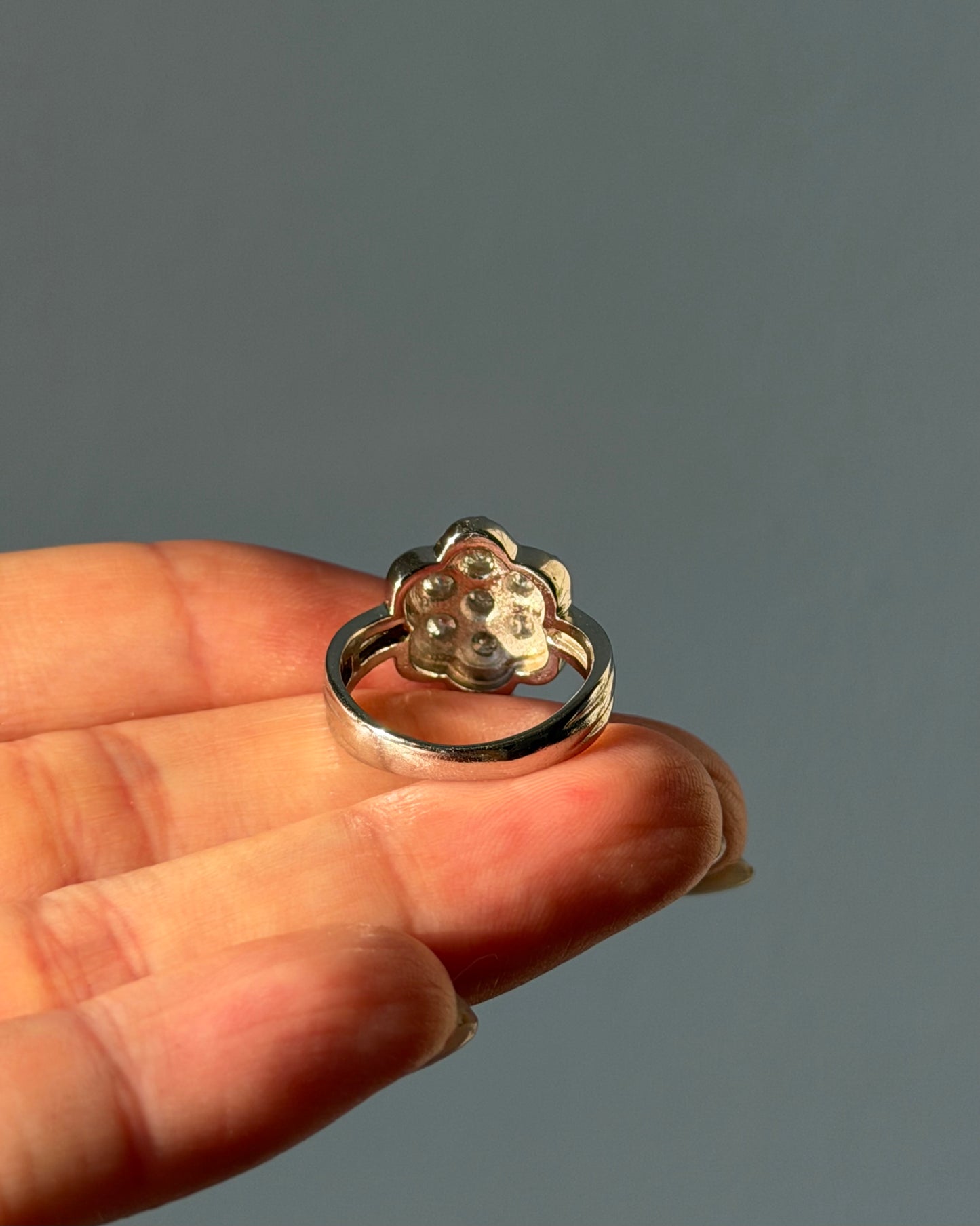 Vintage Platinum 1 CTW Diamond Flower Cluster Ring