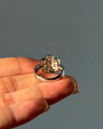Vintage Platinum 1 CTW Diamond Flower Cluster Ring