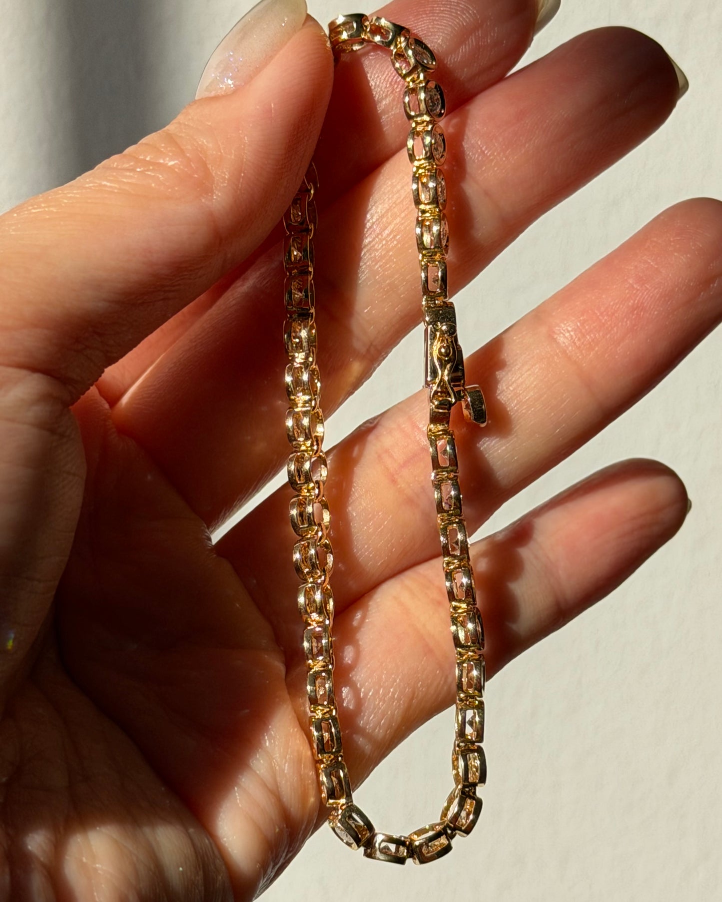 Vintage 18k Gold Bezel Set 3.0 CTW Diamond Tennis Bracelet