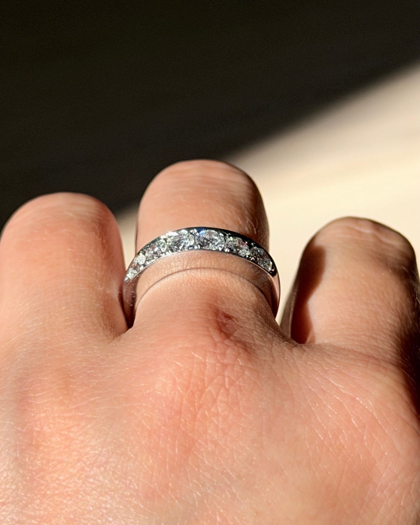 Vintage Platinum 1 CTW Six-Stone Flush Set Diamond Band