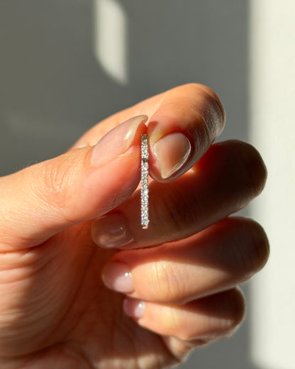 Vintage 18k White Gold Dangle Diamond Bar Pendant
