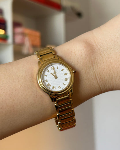 Vintage Gold Plated Fendi Round Face Watch - With Box