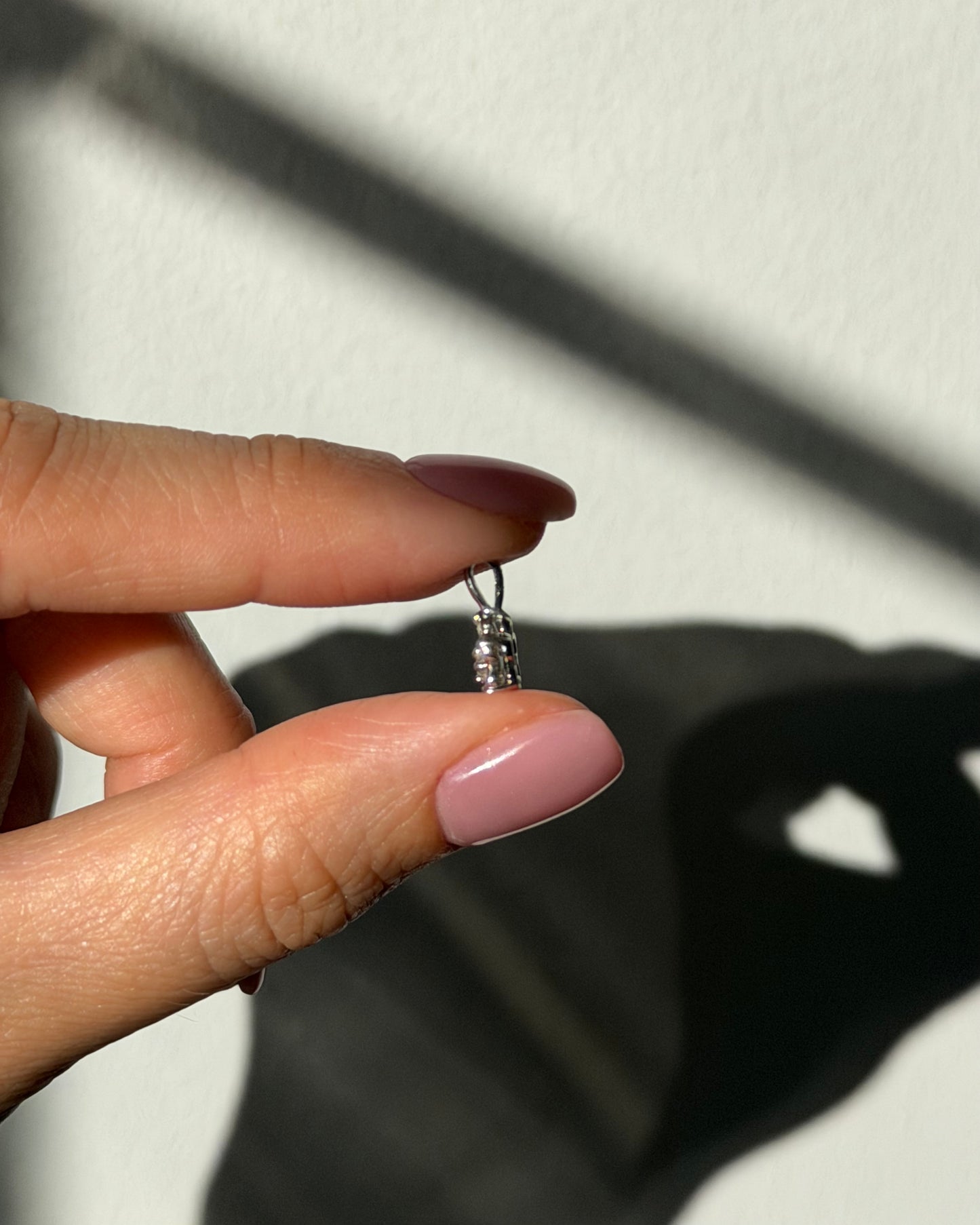 Dainty Vintage Platinum Diamond Flower Charm