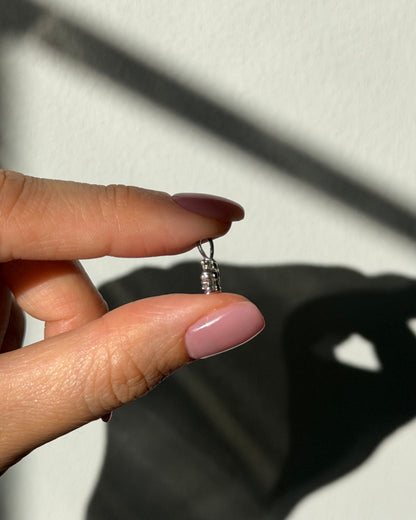 Dainty Vintage Platinum Diamond Flower Charm