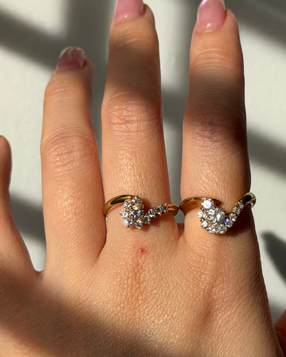 Vintage 18k Gold 0.50 CTW Diamond Swirly Ring