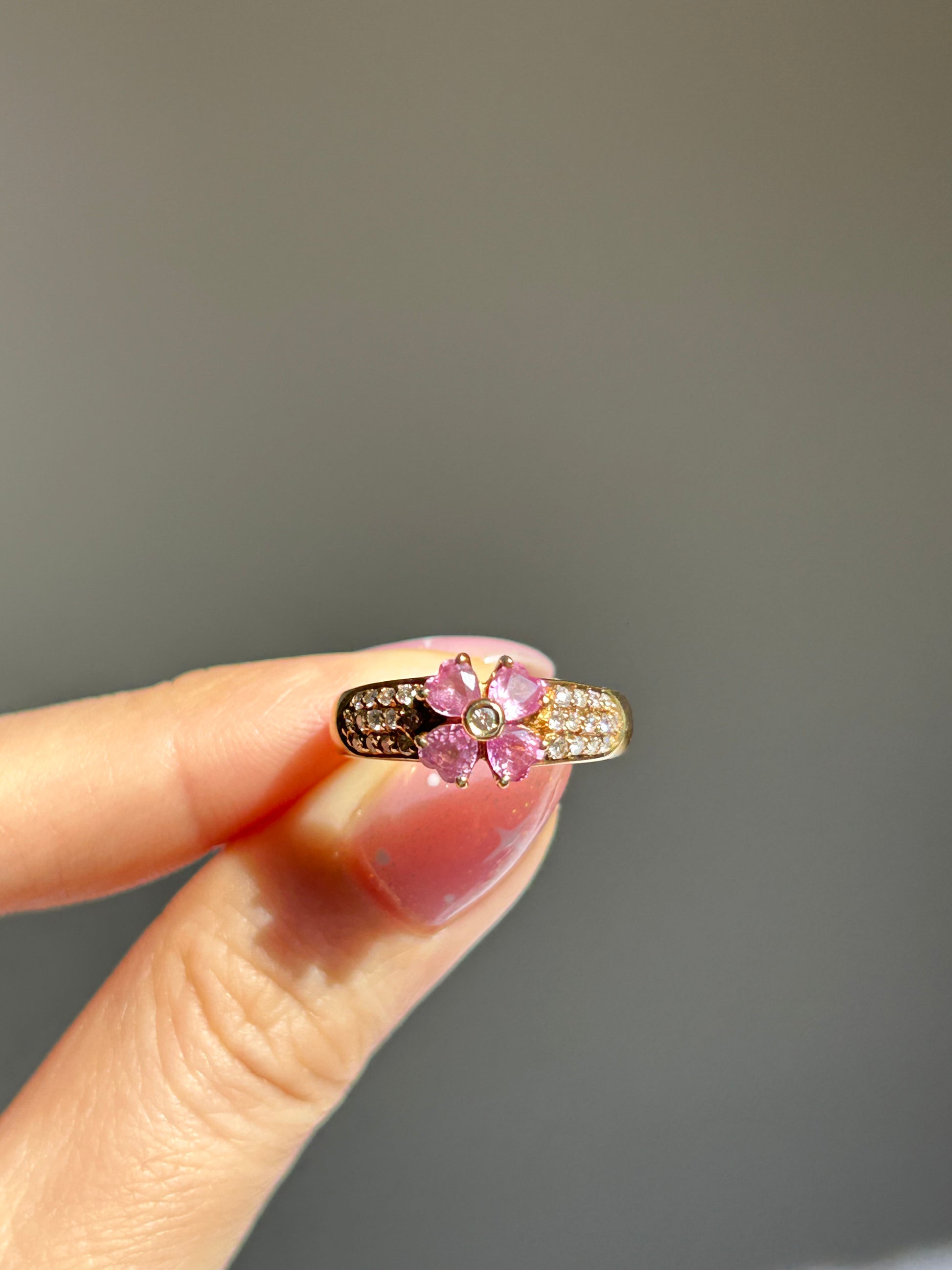 vintage sapphire diamond flower ring