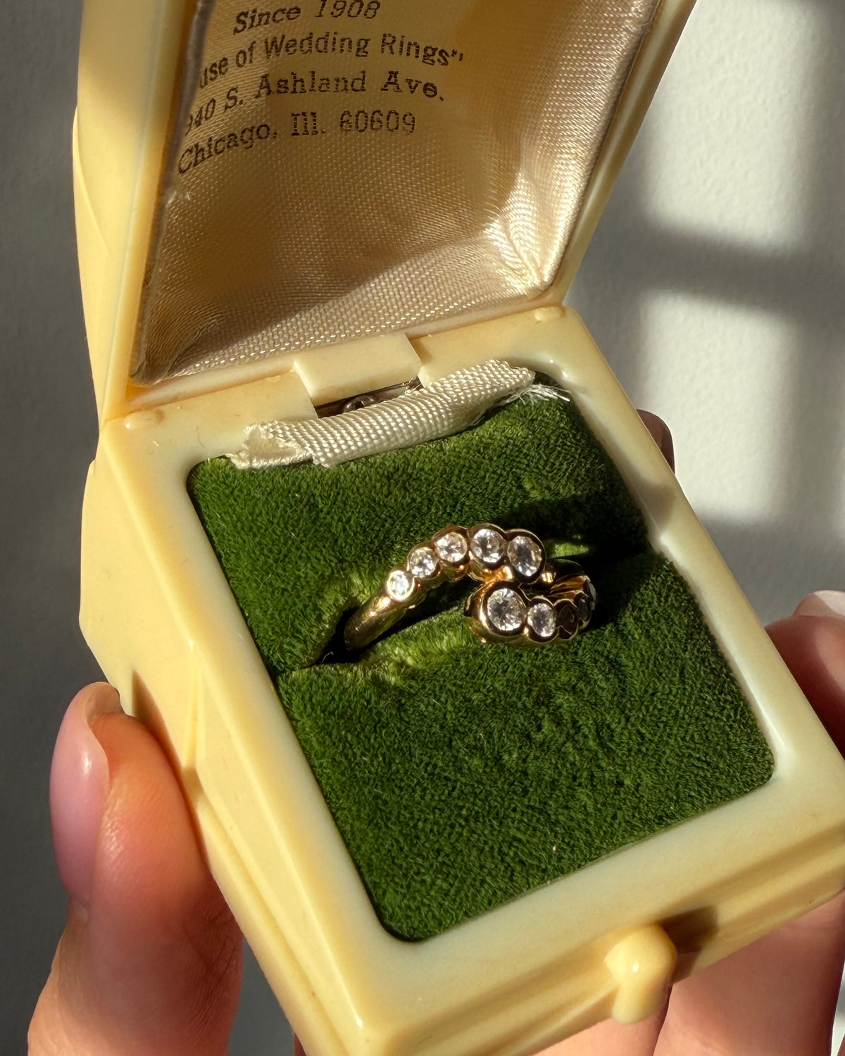 Vintage 18k Gold Bezel Set Diamond Bypass Ring