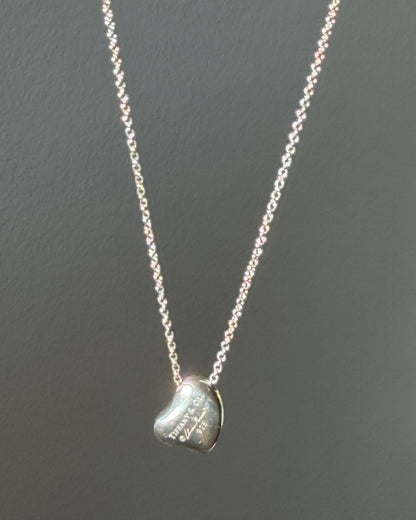 Vintage Sterling Silver Tiffany & Co Elsa Peretti Full Heart Pendant Necklace