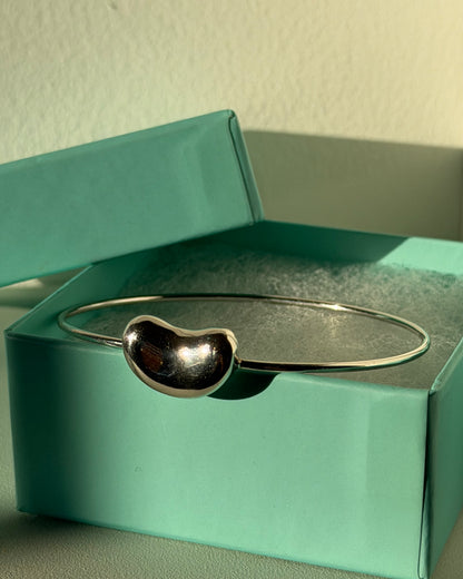 Modern Estate Sterling Silver Tiffany & Co Elsa Peretti Bean Bangle